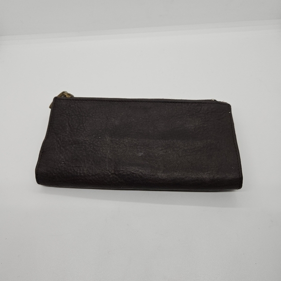 Fossil dark brown east west leather wallet - Picture 2 of 11